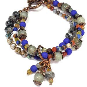 Labradorite Crystal Charm Bracelet